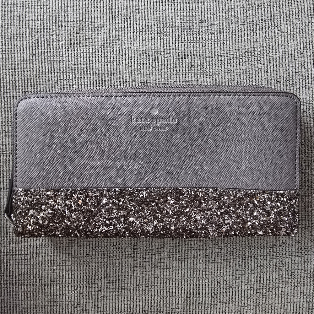 Kate Spade Neda Greta Court Glitter Zip Around Continental Wallet